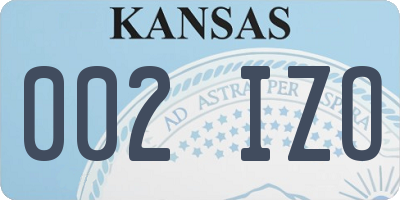 KS license plate 002IZO