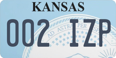 KS license plate 002IZP