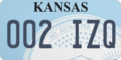 KS license plate 002IZQ