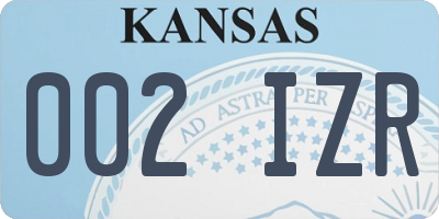 KS license plate 002IZR