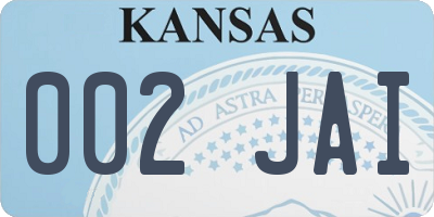 KS license plate 002JAI