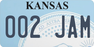 KS license plate 002JAM