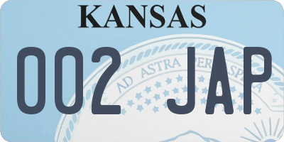 KS license plate 002JAP