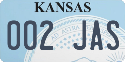 KS license plate 002JAS