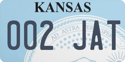 KS license plate 002JAT