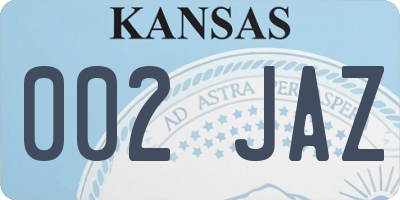 KS license plate 002JAZ