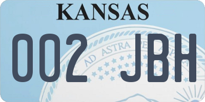 KS license plate 002JBH