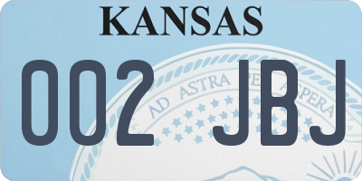 KS license plate 002JBJ