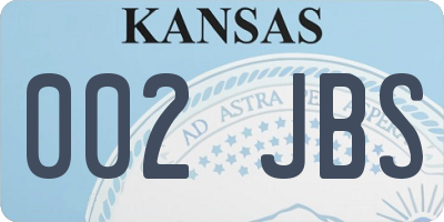 KS license plate 002JBS