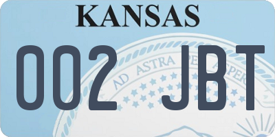 KS license plate 002JBT