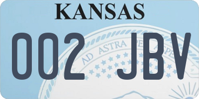 KS license plate 002JBV