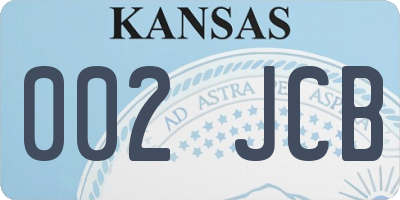 KS license plate 002JCB