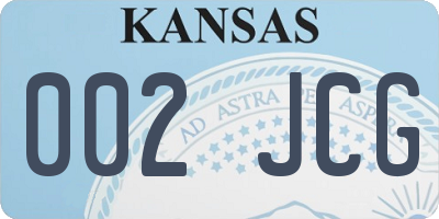 KS license plate 002JCG