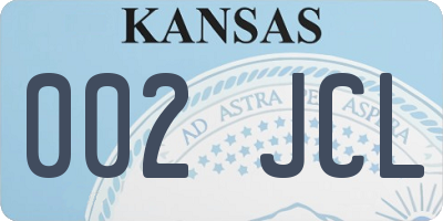 KS license plate 002JCL