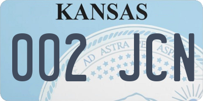 KS license plate 002JCN