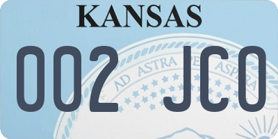 KS license plate 002JCO