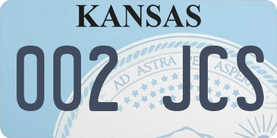 KS license plate 002JCS