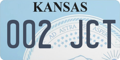 KS license plate 002JCT