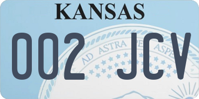 KS license plate 002JCV