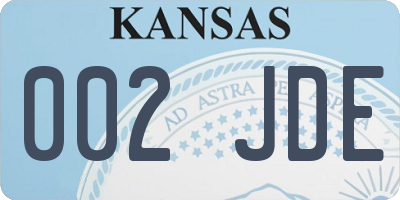 KS license plate 002JDE