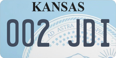 KS license plate 002JDI