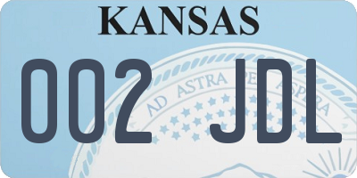 KS license plate 002JDL