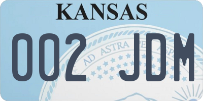 KS license plate 002JDM