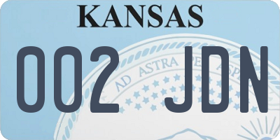 KS license plate 002JDN