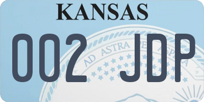 KS license plate 002JDP