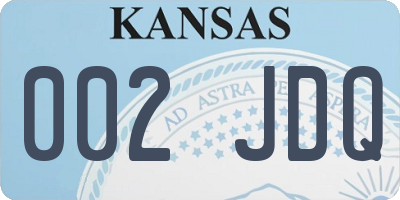 KS license plate 002JDQ