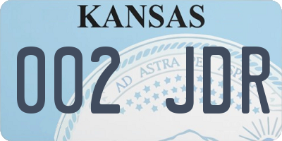 KS license plate 002JDR