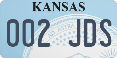 KS license plate 002JDS