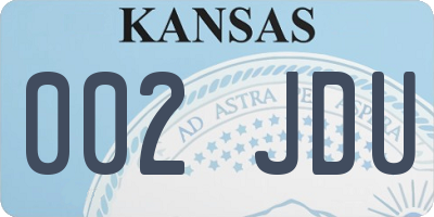 KS license plate 002JDU