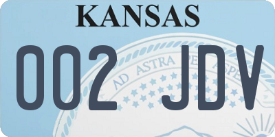 KS license plate 002JDV