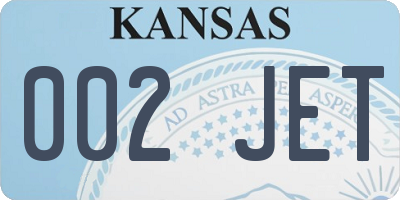 KS license plate 002JET