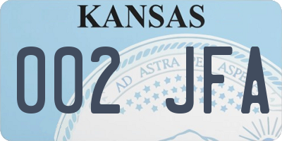KS license plate 002JFA