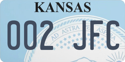 KS license plate 002JFC