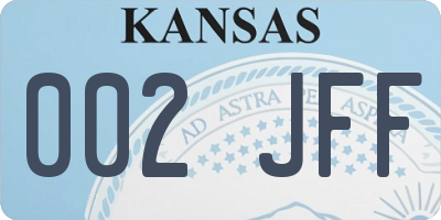 KS license plate 002JFF