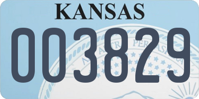KS license plate 003829