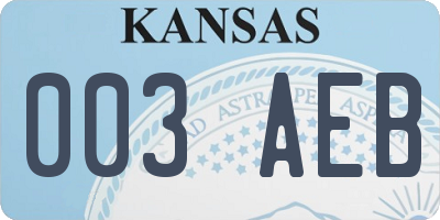 KS license plate 003AEB