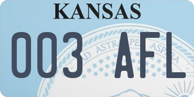 KS license plate 003AFL