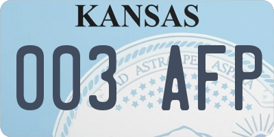 KS license plate 003AFP