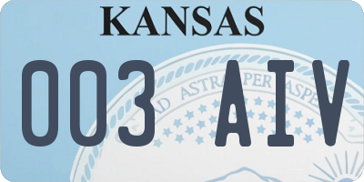 KS license plate 003AIV