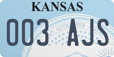 KS license plate 003AJS