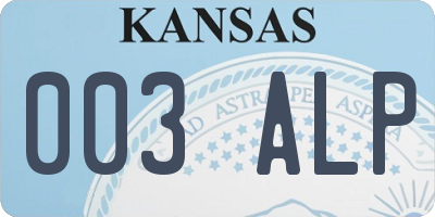 KS license plate 003ALP