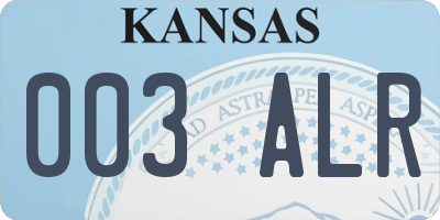 KS license plate 003ALR