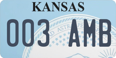 KS license plate 003AMB
