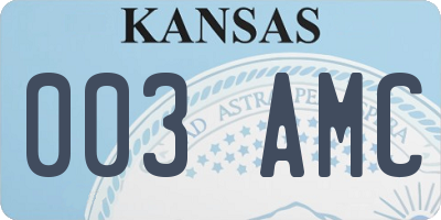 KS license plate 003AMC