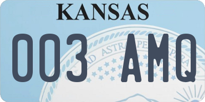 KS license plate 003AMQ