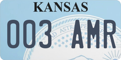 KS license plate 003AMR